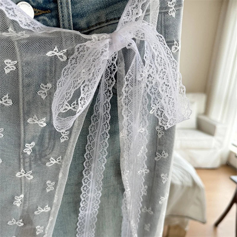 Lace Layered Gauze Skirt With Wrap Style Spicy Girl Streetwear Look For Bold Everyday Chic