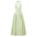 Backless Halter Midi Dress For Women Elegant A Line