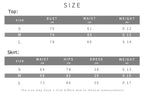 Sweet 2-Piece Set Women Halter Backless 3D Decoration Top+Folds Tassel Elastic Waist Skirt