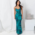 Backless Dress With Spaghetti Strap And V Neck