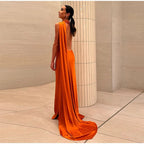 Sexy Satin Ribbon Backless Halter Dress For Elegant Evening Gown