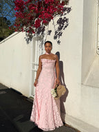 Romantic Floral Jacquard Maxi Dress With Spaghetti Straps Ruched