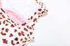 Print Mini Dress With Lace Patchwork And Curve Defining Fit