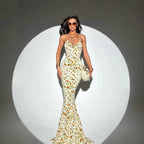 Floral Suspender Dress With Strapless