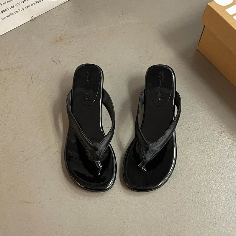 Women Slides With Non Slip Grip Clip Toe Comfort Elevated Street Style