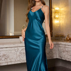 Elegant Silky Backless Halter Nightgown Camisole For Lounge Wear Breathable Lightweight Comfort