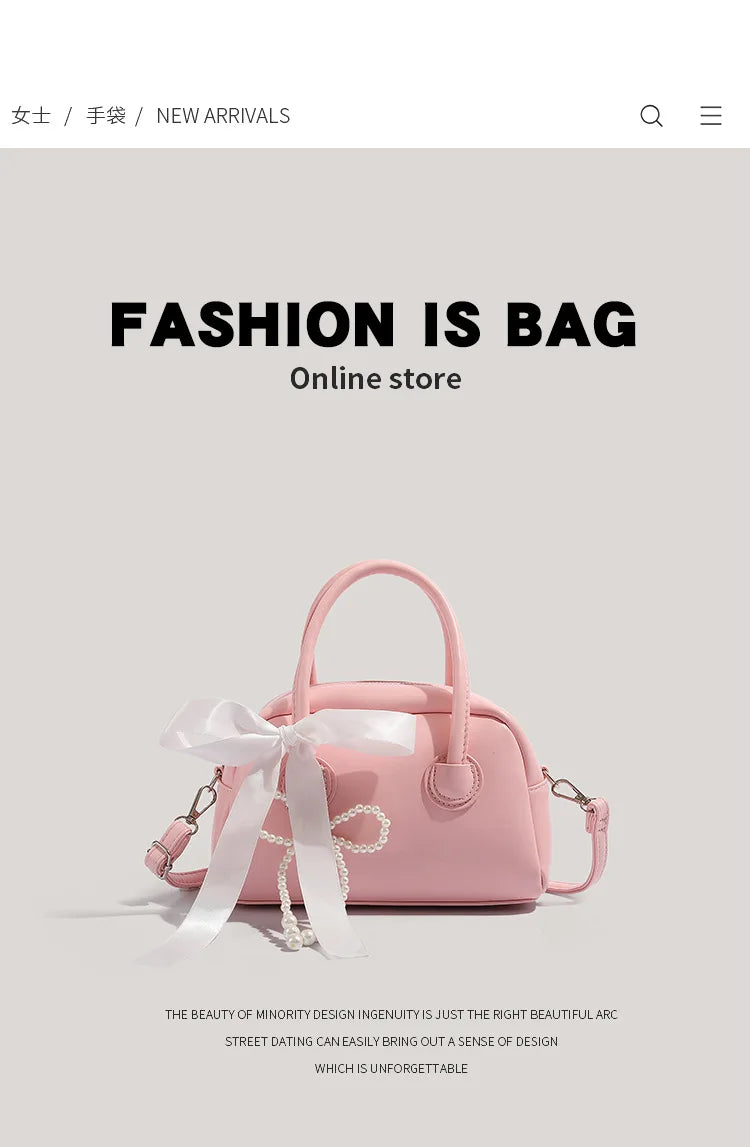Bowknot PU Leather Crossbody Bag For Women Harajuku Style