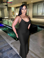 Coquette Backless V-Neck Evening Maxi Dress With Mermaid Silhouette