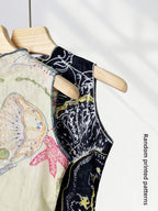 Chic Double Layer Mesh Tee With Elegant Print And High Collar Short Sleeve Women Net Shirt