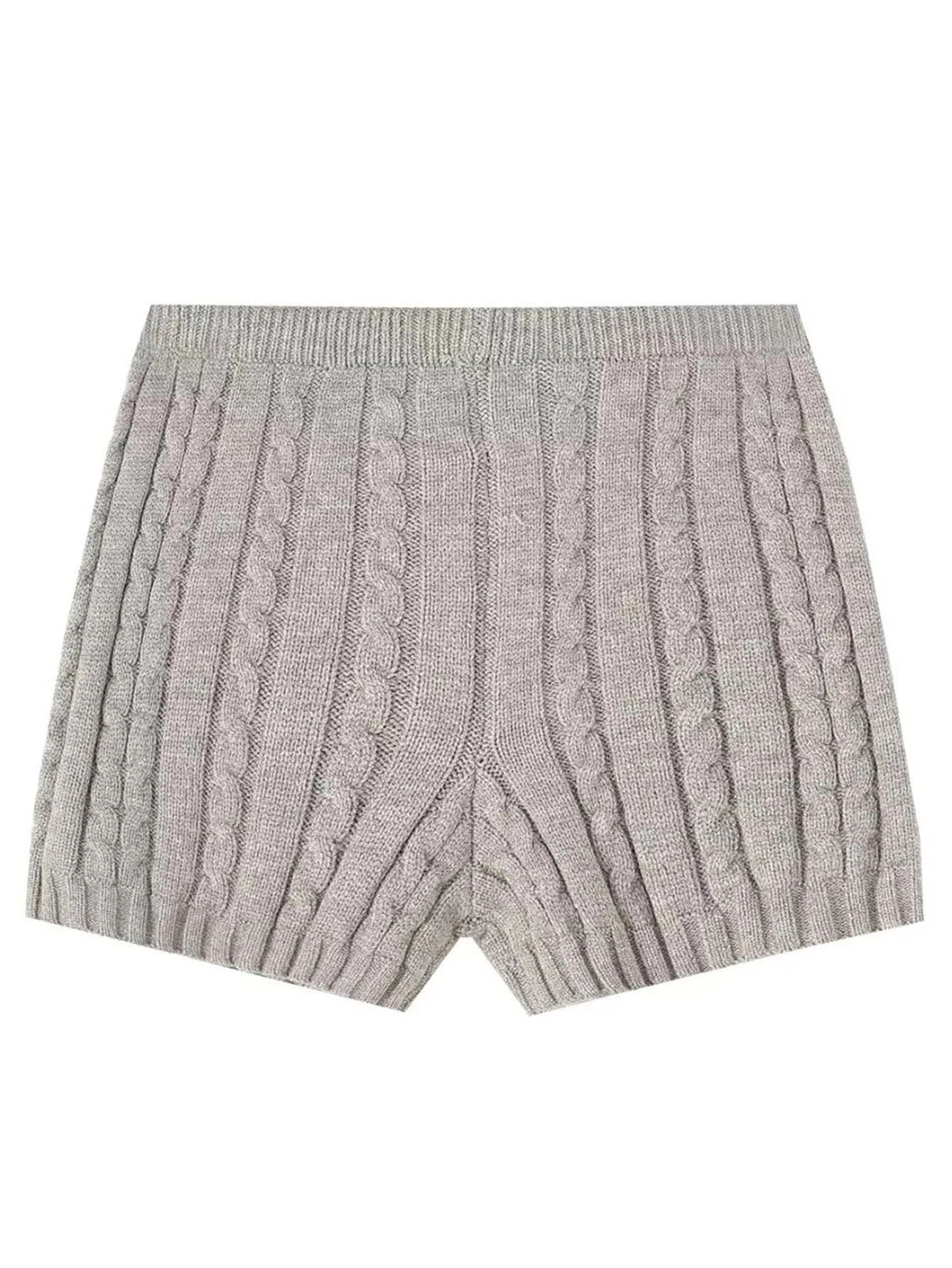 Sexy Vintage Hooded Knitted Long Sleeve Set