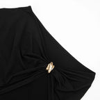 Irregular One Shoulder Crop Top And Capri Pants Set