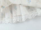 Romantic Apricot Floral Print Bow Ruched Midi Dress With Lace Lining For Women And Elegant Silhouette