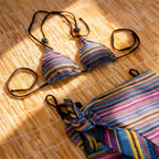 Strappy Push Up Bikini With Halter Bandeau Top Two Piece Beach Swimwear Set For Women Flattering Silhouette