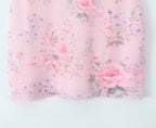 Vintage Pink Floral Print Mini Sexy Women's Dress