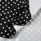 Black Polka Dot Print Midi Skirt With Low Waist Lightweight Knit