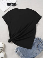 Graphic Tee With Lace Bralette Print Oversized Streetwear Top