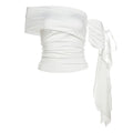 Knot Tie One Shoulder Vest Crop Top