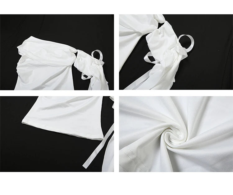 Knot Tie One Shoulder Vest Crop Top