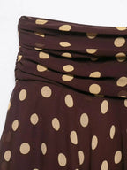 Mini Brown Skirt Yellow Polka Dot High Waist