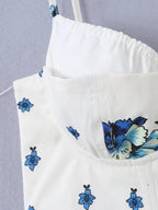 Boho Floral Dream Two Piece Set With Corset Wrap And Wide Leg Pants