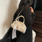 Minimalist PU Leather Crossbody With Pocket Design For Women Mini Square Shoulder Style