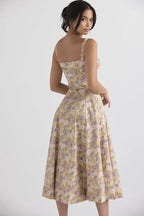 Spaghetti Strap Maxi Dress With Wrap Bow Lace Up Front Elegant Long Gown
