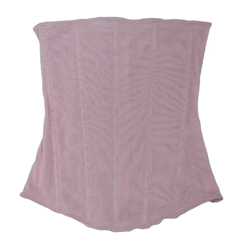 Corsets Women Sexy Sleeveless Breathable Mesh Zip Overbust Bustier Bodice