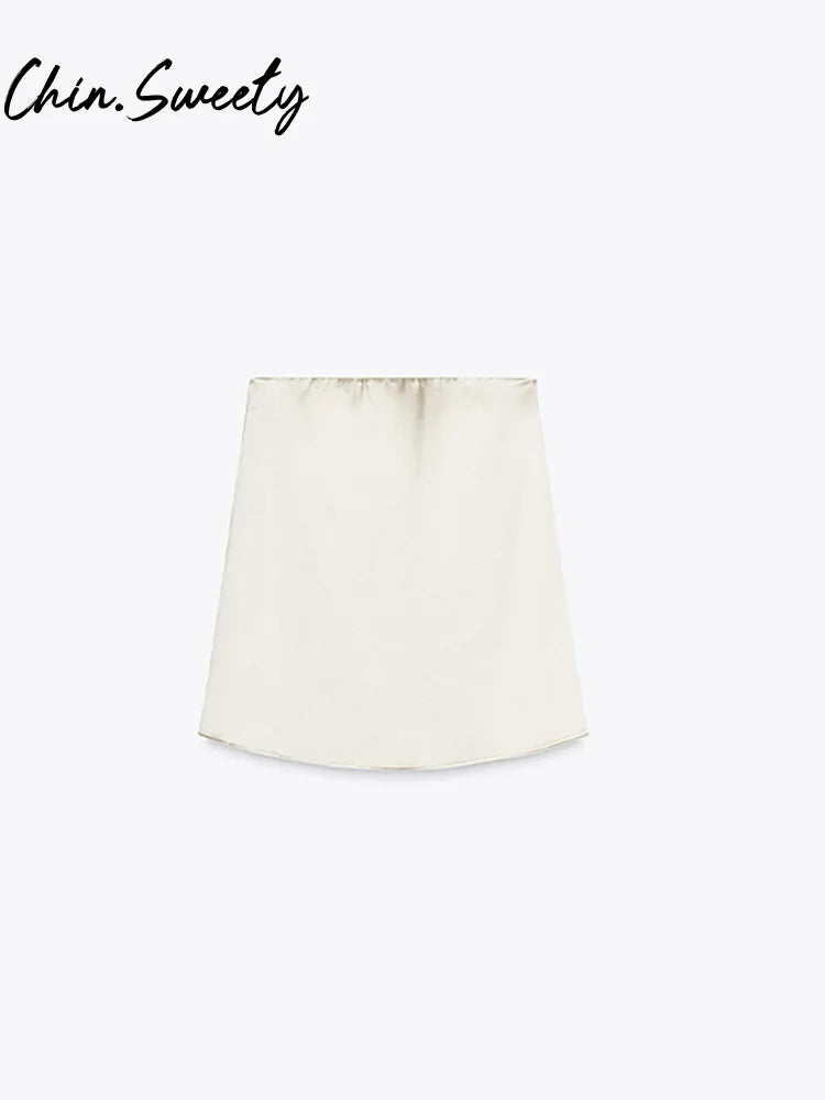 Chic Two Piece Set With Backless Tube Top And Wide Leg Pants
