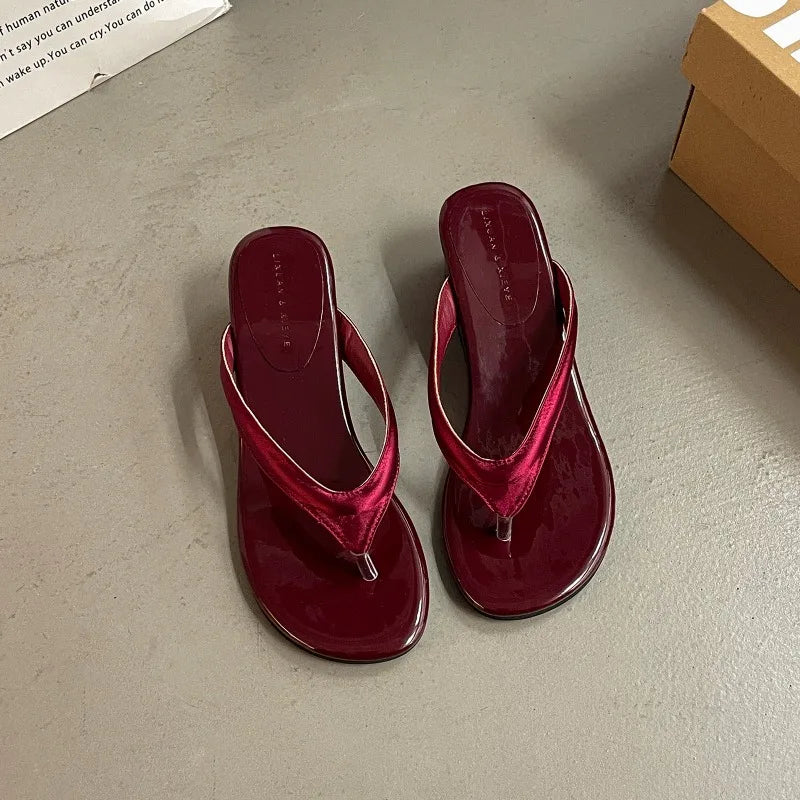 Women Slides With Non Slip Grip Clip Toe Comfort Elevated Street Style