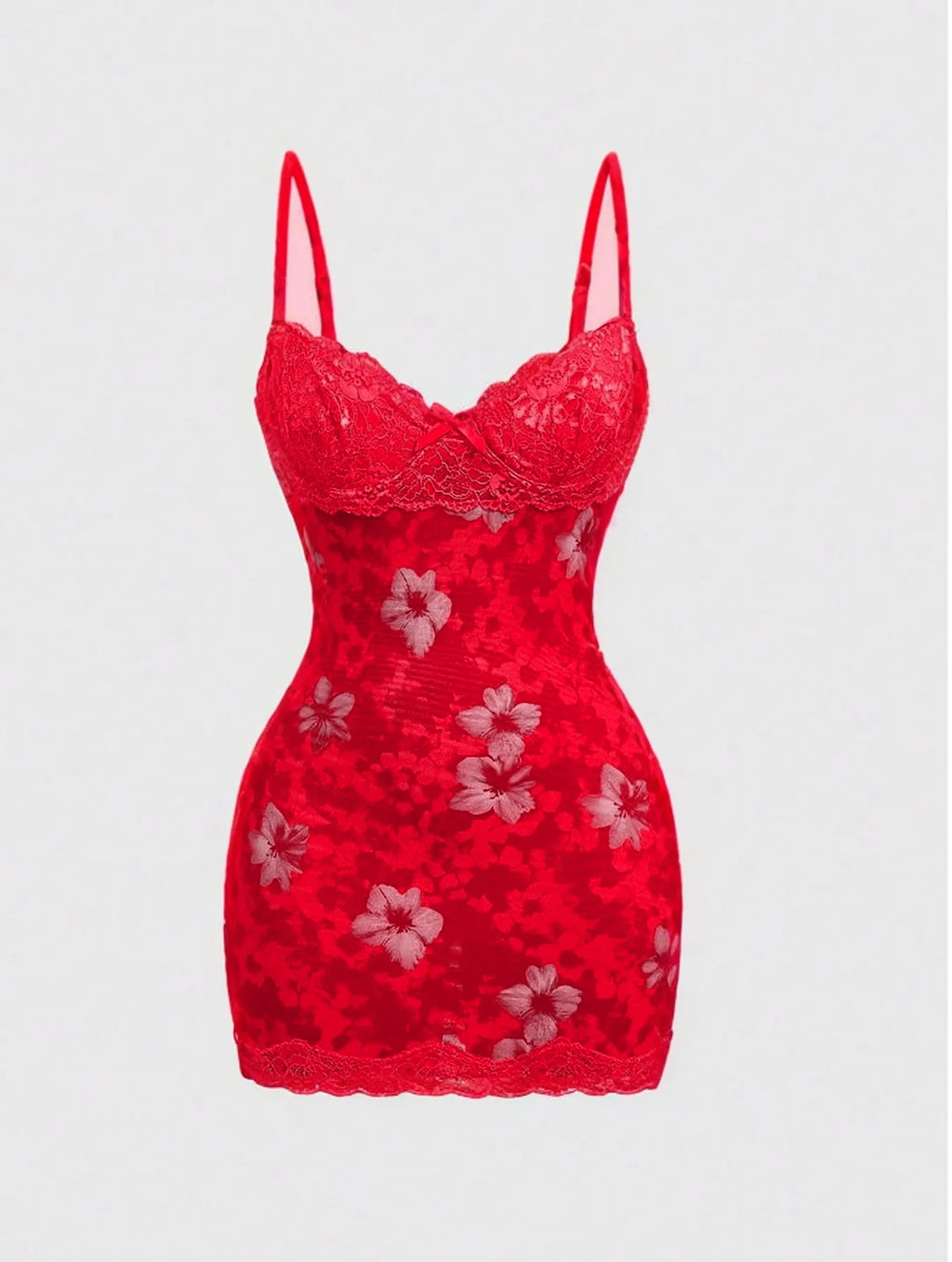 Lace Mini Dress With Spaghetti Straps High Waist Backless Retro Print