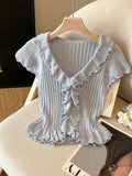 Elegant Bow Tie Wrap Crop Top Cardigan