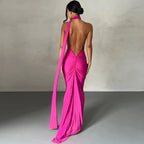 One Shoulder Backless Ruched Dress