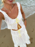 White Lace 2-Piece Maxi Skirt Set