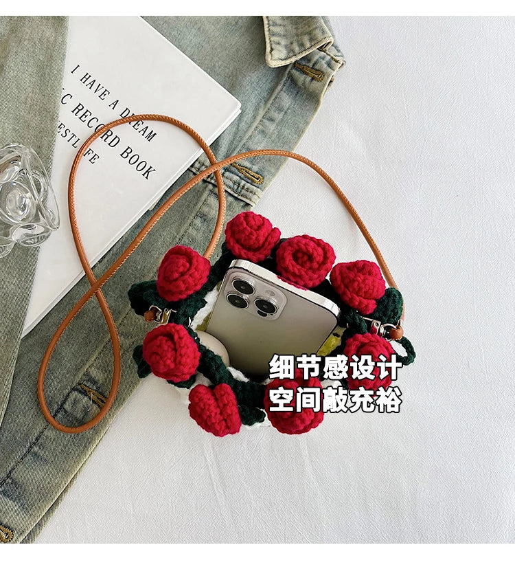 String Bucket Bag For Women Lightweight Crossbody Versatile Hollowout Design