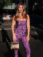 Leopard Print Sleeveless Jumpsuit For Women