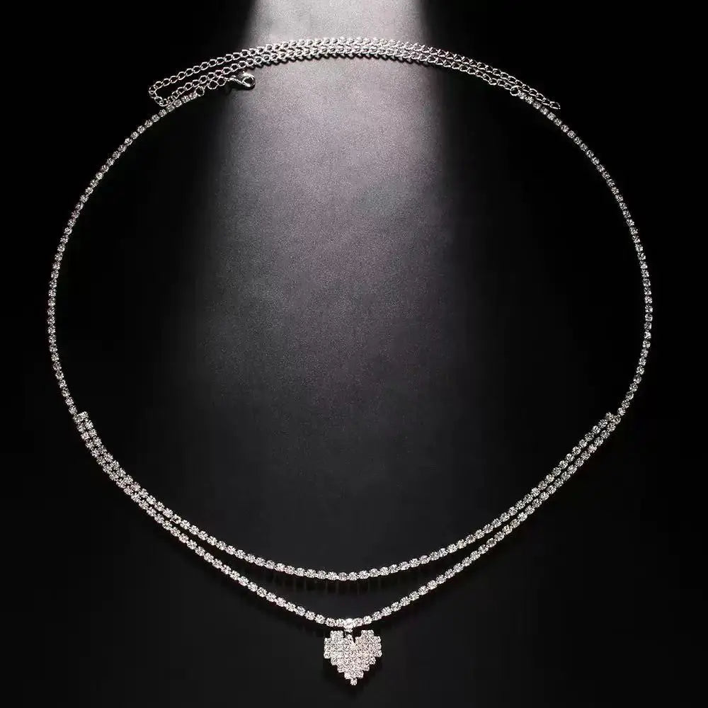 Delicate Luxury Rhinestone Water Drop Belly Chain Jewelry For Women Crystal Waist Accessory