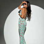 Floral Suspender Dress With Strapless