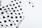 Polka Dot Halter Tank Top With Backless Lace Up Detail Chic Summer