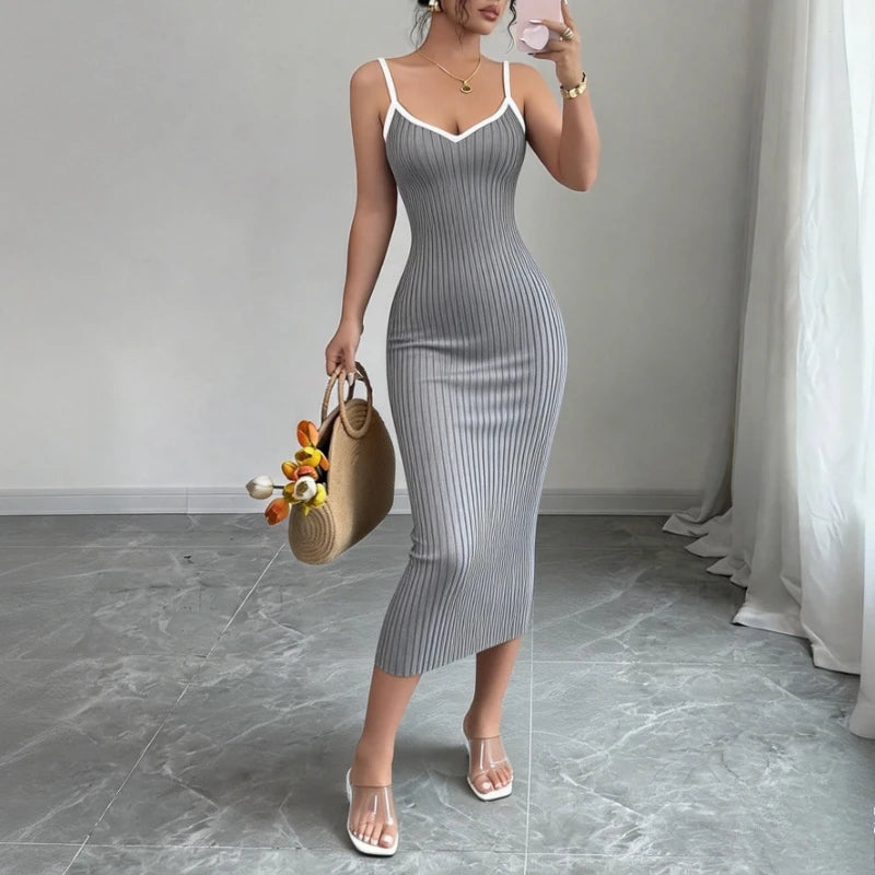Spaghetti Strap Sundress Midi Knit
