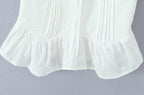 Women Sweet Lace Patchwork Bow Tied Blouses French Slash Neck Short Sleeve