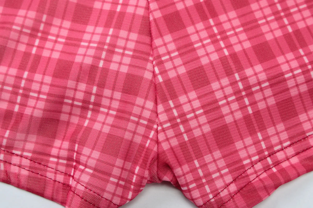 Coquette Plaid Set With Ruffle Trim Crop Top High Waist Shorts