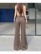 Antiwrinkle Flare Pants With Slimming Comfort Low Waisted