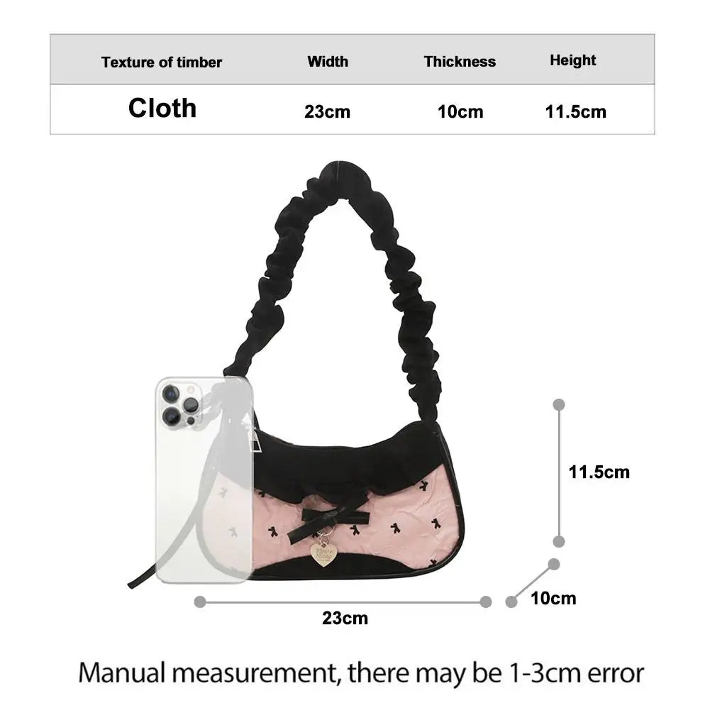 Lace Ribbon Tote With Stretchable Shoulder Strap Handbag