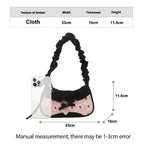 Lace Ribbon Tote With Stretchable Shoulder Strap Handbag
