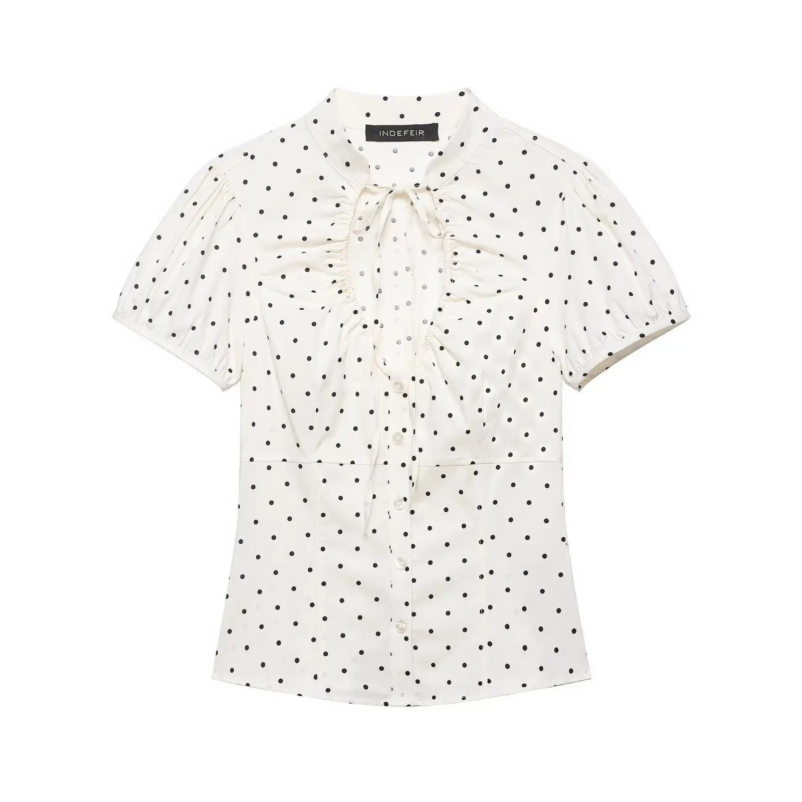 Lace Up Bow Puff Sleeve Crop Top With V Neck For Women