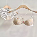 Lace Front Closure Lingerie Set For Women Wirefree Push Up Bra Delicate Straps Lightweight Comfort