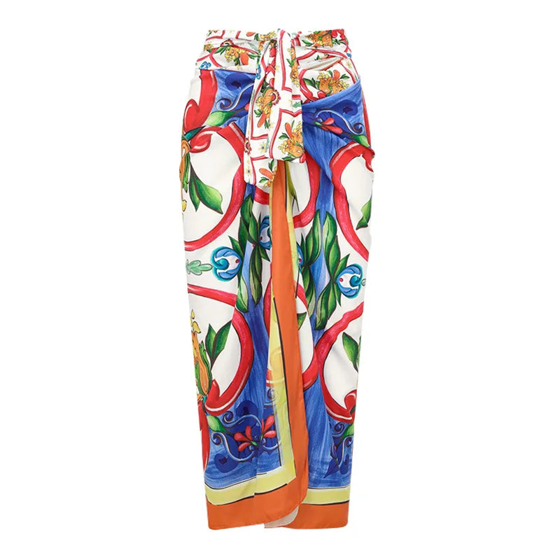 Vacation Underwire Bikini Set With Skirt High Waist Flirty Swimwear
