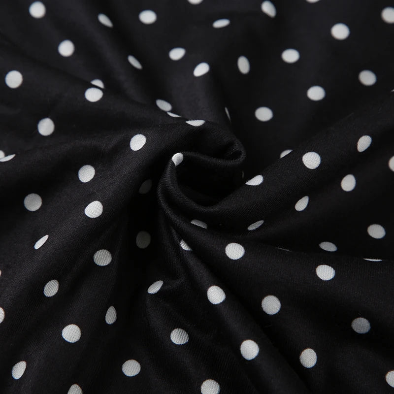 Polka Dot Halter Dress For Women Backless Mini