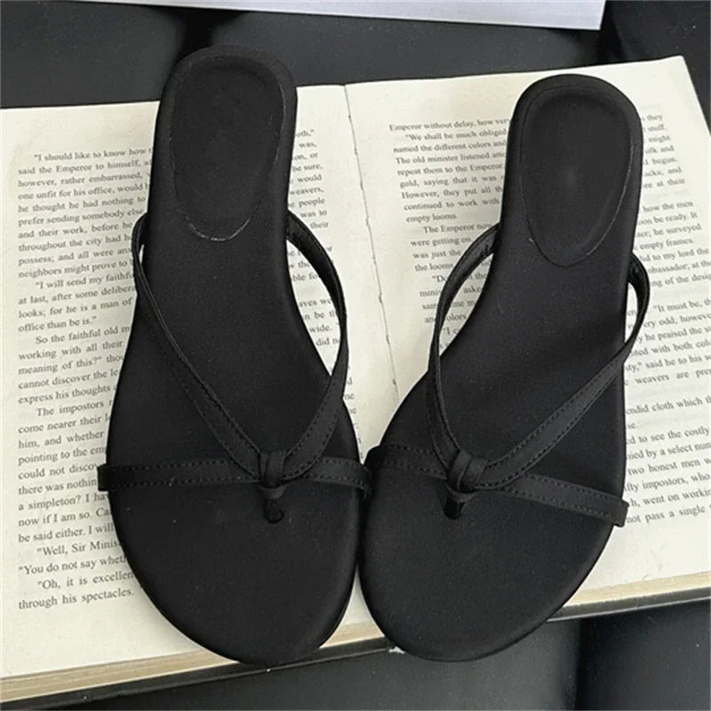 Elegant Cross Strap Wedge Sandals Low Heel Slip On
