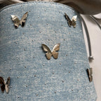 Sweet Butterfly Denim Mini Crossbody Bag